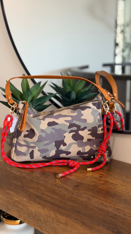 Cosette Canvas Shoulder Bag — Camo