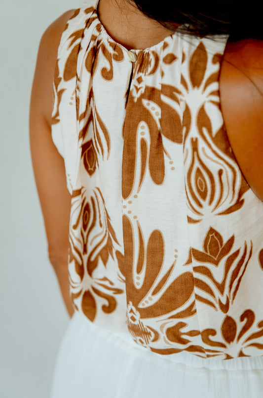 Miami Floral Print Crop Halter