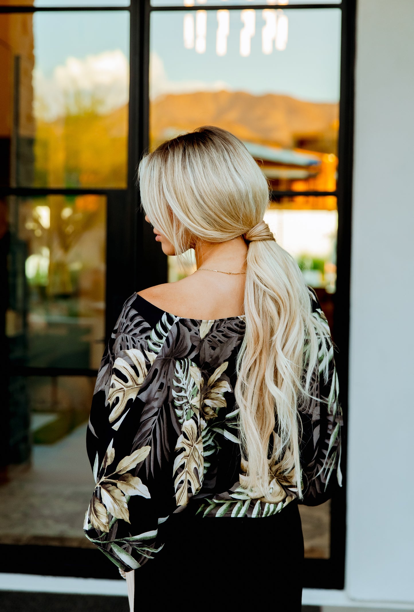 Christina Print Twist Front Top