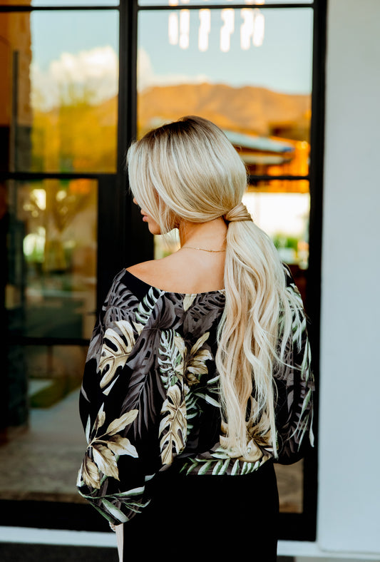 Christina Print Twist Front Top