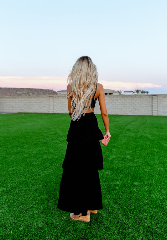 Sable Black Maxi Skirt