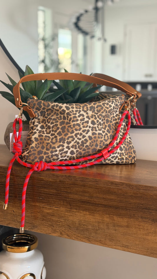 Cosette Canvas Shoulder Bag — Leopard