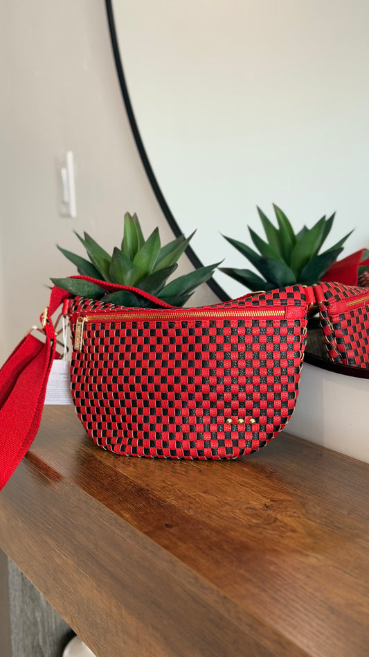 Westlyn Woven Bum Bag - Red/Black