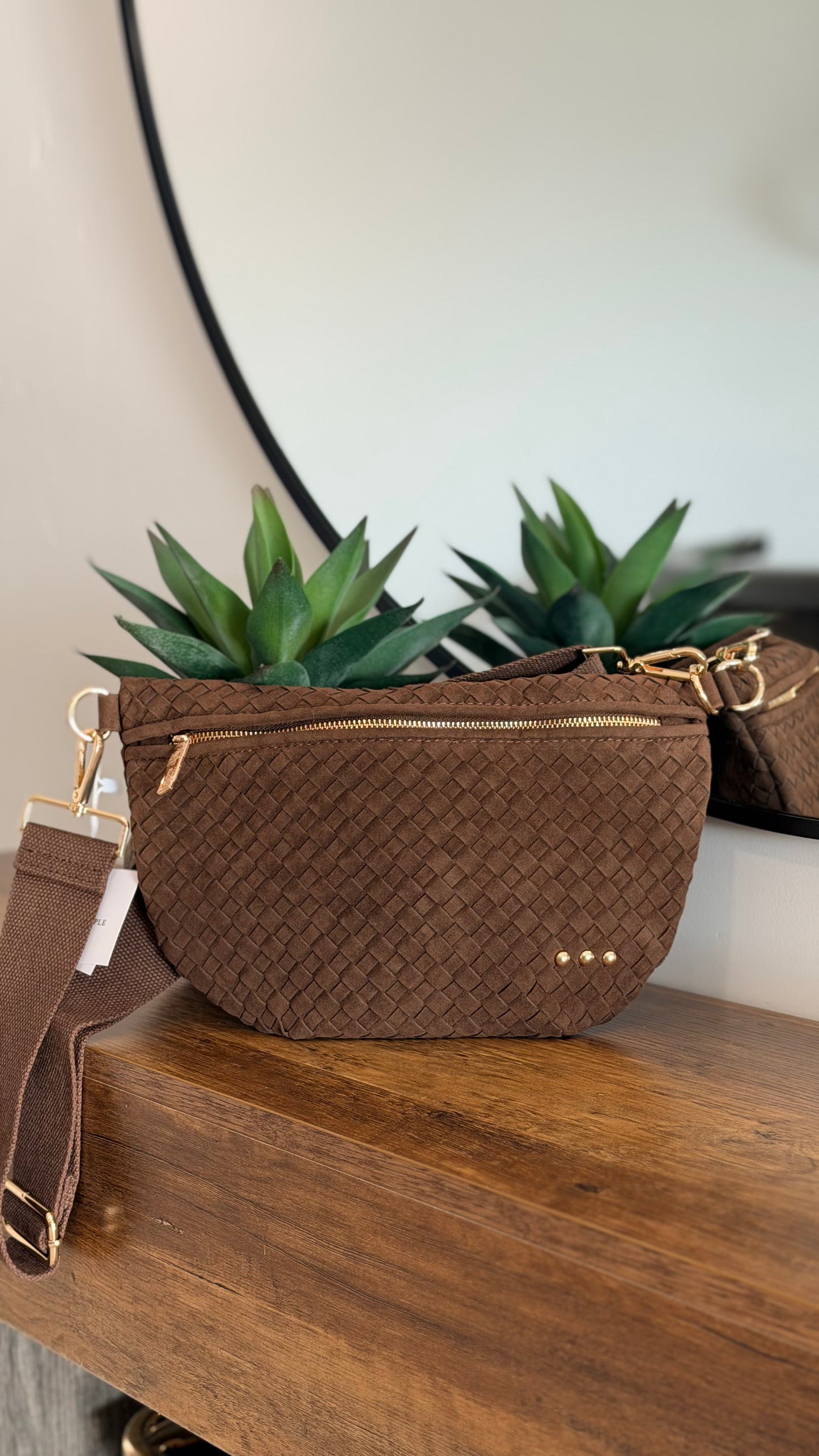 Suede Westlyn Woven Bum Bag